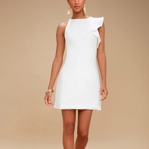 Lulus white ruffle dress - size XS. New with tags